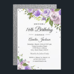 パープルシルバースパークルフローラ16th誕生日招待状 招待状<br><div class="desc">リトルかわいらしベイリー店でフローラ誕生日招待状をもっと！</div>