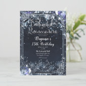 パープルシルバースパークルライトバラクインセアニラ 招待状 (スタンド正面)