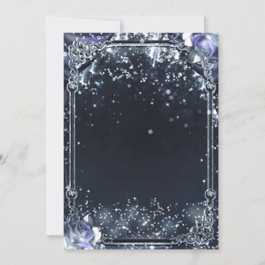 パープルシルバースパークルライトバラクインセアニラ 招待状 (裏面)