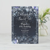 パープルシルバースパークルライト甘い16 16th 招待状 (スタンド正面)