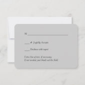 パープルシルバースワールウェディングRSVPカード 出欠カード (裏面)