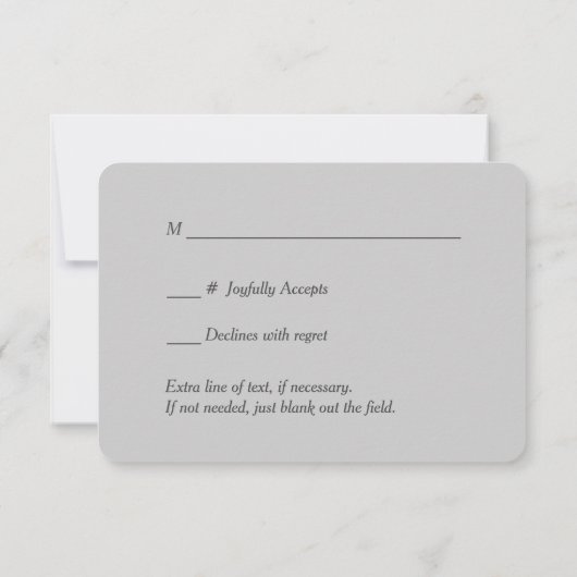 パープルシルバースワールウェディングRSVPカード 出欠カード (裏面)