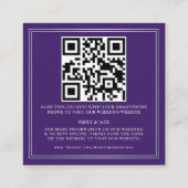 パープルシルバーソードロイヤルウェディングRSVPQRコード エンクロージャーカード (裏面)