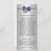 パープルシルバーダイヤモンドハート結婚式 プログラム (裏面)