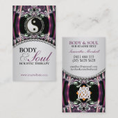 パープルシルバーニューエイジ陰陽+ロゴ名刺 名刺 (正面/裏面)