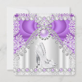 パープルシルバーハイヒールパールバースデーパーティー2 招待状 (裏面)