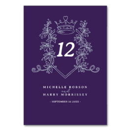 パープルシルバーハート結婚クラウン テーブルナンバー