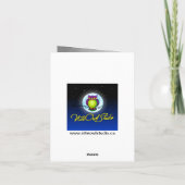 パープルシルバーバタフライフローラサンキューノートカード サンキューカード (裏面)