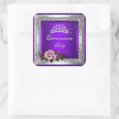 パープルシルバーバラキンセアニェラ15誕生日 スクエアシール (バッグ)
