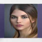 パープルシルバーバラフローラフォト女性誕生日 三つ折り招待状 (内部中)