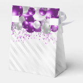 パープルシルバーバルーングリッターオペ90誕生日 フェイバーボックス (裏面サイド)