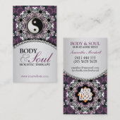 パープルシルバーファンキーニューエイジホリスティック名刺 名刺 (正面/裏面)