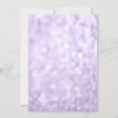 パープルシルバーフェイクグリッターライトスウィート16 招待状 (裏面)