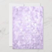 パープルシルバーフェイクグリッターライトバルミツワー 招待状 (裏面)