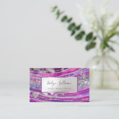 パープルシルバーフォイルグージョードビジネスカード 名刺 (スタンド正面)