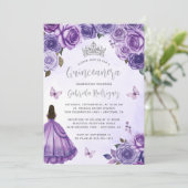パープルシルバーフローラウォーターカラーキンセアニラ 招待状 (スタンド正面)