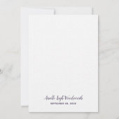 パープルシルバーフローラウォーターカラープラムブライダルシャワー 招待状 (裏面)