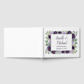 パープルシルバーフローラウォーター結婚カラーズゲストブック ゲストブック (全面)