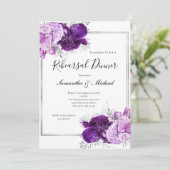 パープルシルバーフローラエレガントリハーサルディナー 招待状 (スタンド正面)