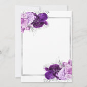 パープルシルバーフローラエレガントリハーサルディナー 招待状 (裏面)