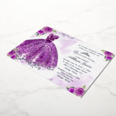 パープルシルバーフローラキンセアニェラ 箔招待状 (回転した状態)
