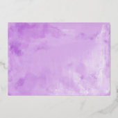 パープルシルバーフローラキンセアニェラ 箔招待状 (裏面)