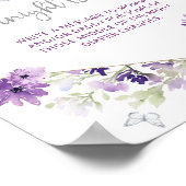 パープルシルバーフローラバタフライミッドナイトおむつポー ポスター (角)