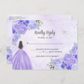 パープルシルバーフローラプリンセスキンセアニラRSVP ポストカード (正面/裏面)