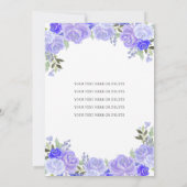 パープルシルバーフローラプリンセスティアラキンセアニェライン 招待状 (裏面)