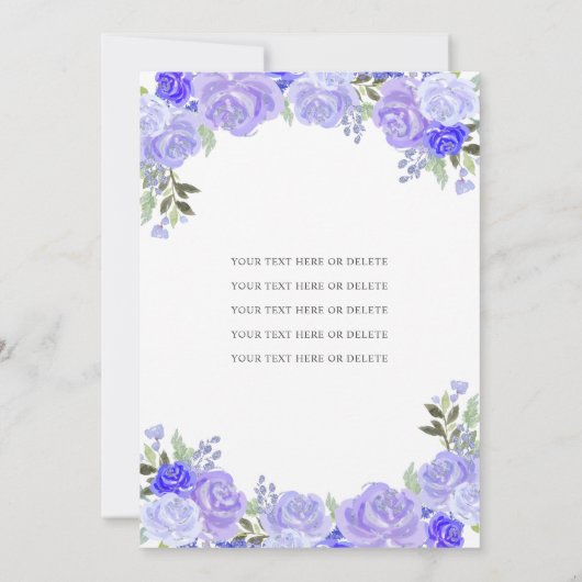 パープルシルバーフローラプリンセスティアラキンセアニェライン 招待状 (裏面)