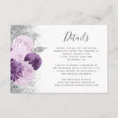 パープルシルバーフローラホワイト結婚ズ詳細 エンクロージャーカード (正面)