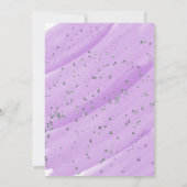 パープルシルバーフローラユニコーンベビーの散水 招待状 (裏面)
