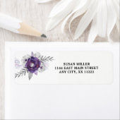 パープルシルバーフローラ差出人住所ラベル3963 ラベル (インサイチュ)