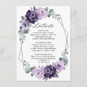パープルシルバーフローラ幾何結婚詳細 エンクロージャーカード (正面)