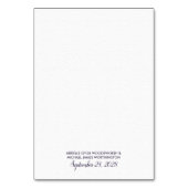 パープルシルバーフローラ結婚グリーンのエンクロージャカード テーブルナンバー (裏面)