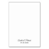 パープルシルバーフローラ結婚薄紫のエンクロージャカード テーブルナンバー (裏面)