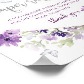 パープルシルバーフローラ蝶おむつラッフルサイン ポスター (角)