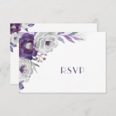 パープルシルバーフローラ | 入場+ゲスト招待され 出欠カード (正面/裏面)