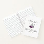 パープルシルバーブライダルシャワーティーパーティーギフトリスト ノートブック (内部)