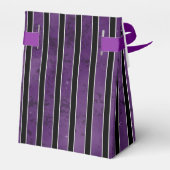 パープルシルバーブラック不気味ハロウィンストライプ フェイバーボックス (裏面サイド)