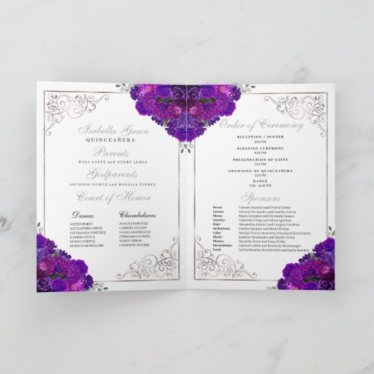 パープルシルバープリンセスティアラキンセアニェラプログラム 招待状 (内部)