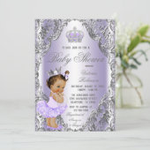 パープルシルバープリンセスベビーシャワー 招待状 (スタンド正面)