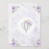 パープルシルバーホットエアバルーンベビーシャワー 招待状 (裏面)