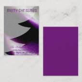 パープルシルバーホワイトのクリスマスツエレガントリー 名刺 (正面/裏面)