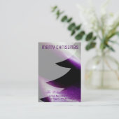 パープルシルバーホワイトのクリスマスツエレガントリー 名刺 (スタンド正面)