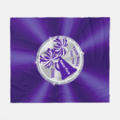 パープルシルバーホワイトパーソナライズされた応援毛布 フリースブランケット (正面(横))