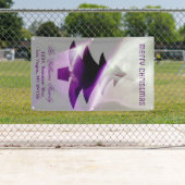 パープルシルバーホワイトメリークリスマスツリーシック 横断幕 (インサイチュ)