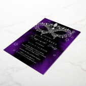 パープルシルバーマスカレードマスクスターキンセアニェラ 箔招待状 (回転した状態)