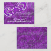 パープルシルバーマスカレード結婚のウェブサイトカード エンクロージャーカード (正面/裏面)