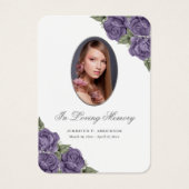 パープルシルバーメモリアル葬儀祈りの言葉カード (正面)